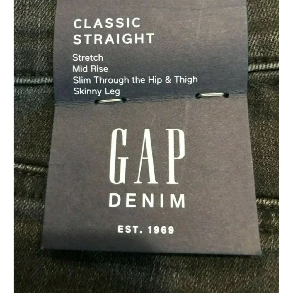 NWT GAP Women's Classic Straight Jeans 28 Faded Black Stretch #50679 - Picture 4 of 6
